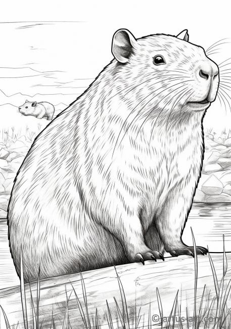 Kapybara värityskuva